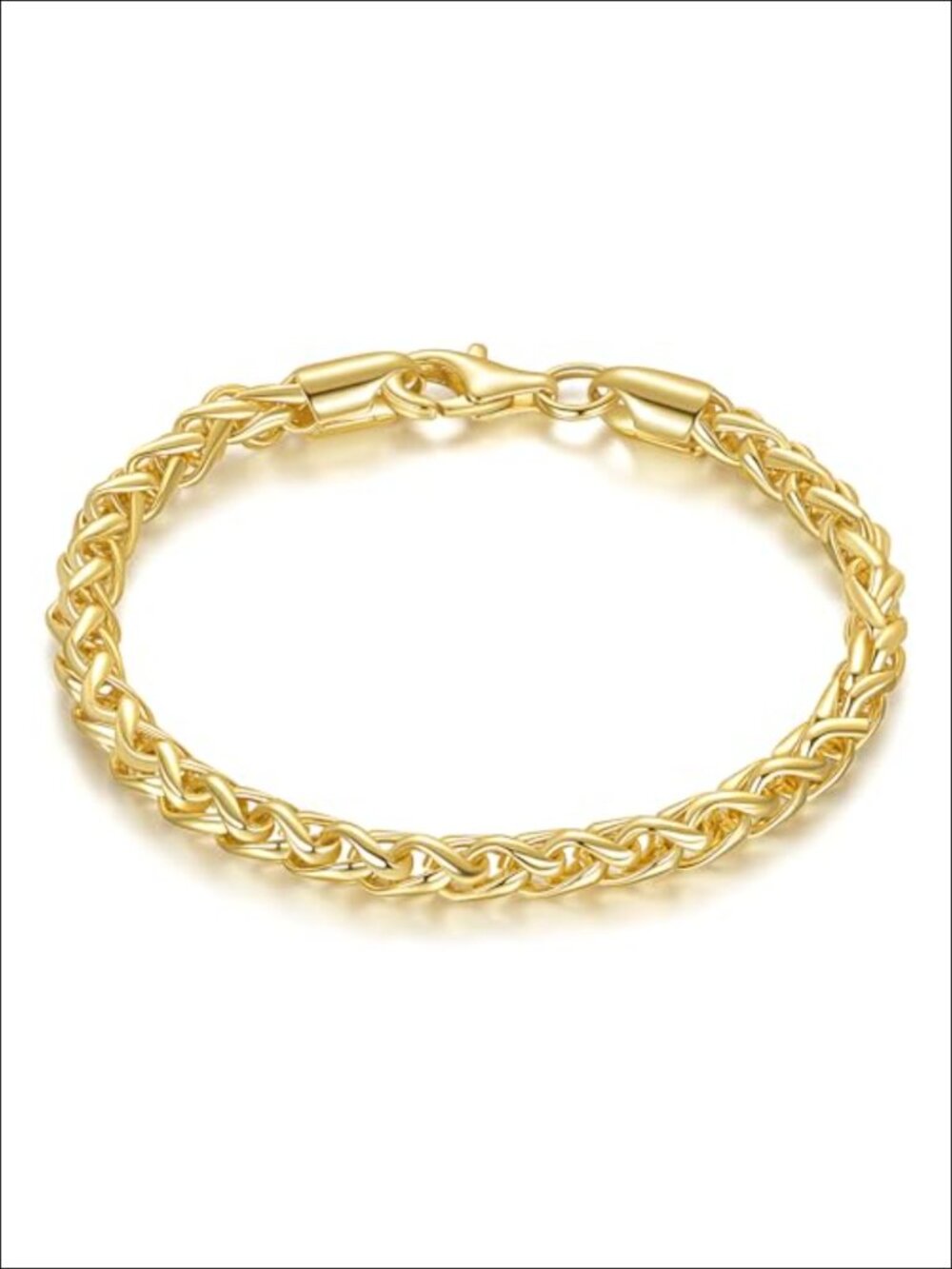 14k Gold Plated Wheat Chain Bracelet Stackable Dainty Hypoallergenic Jewelry